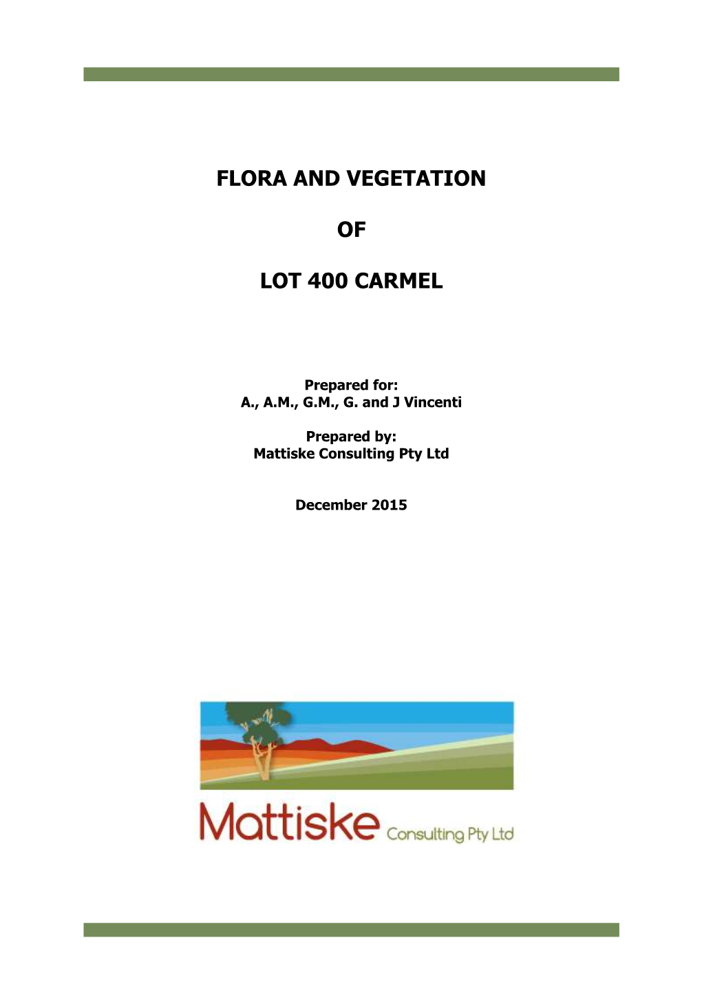 Flora and Vegetation of Lot 400 Carmel