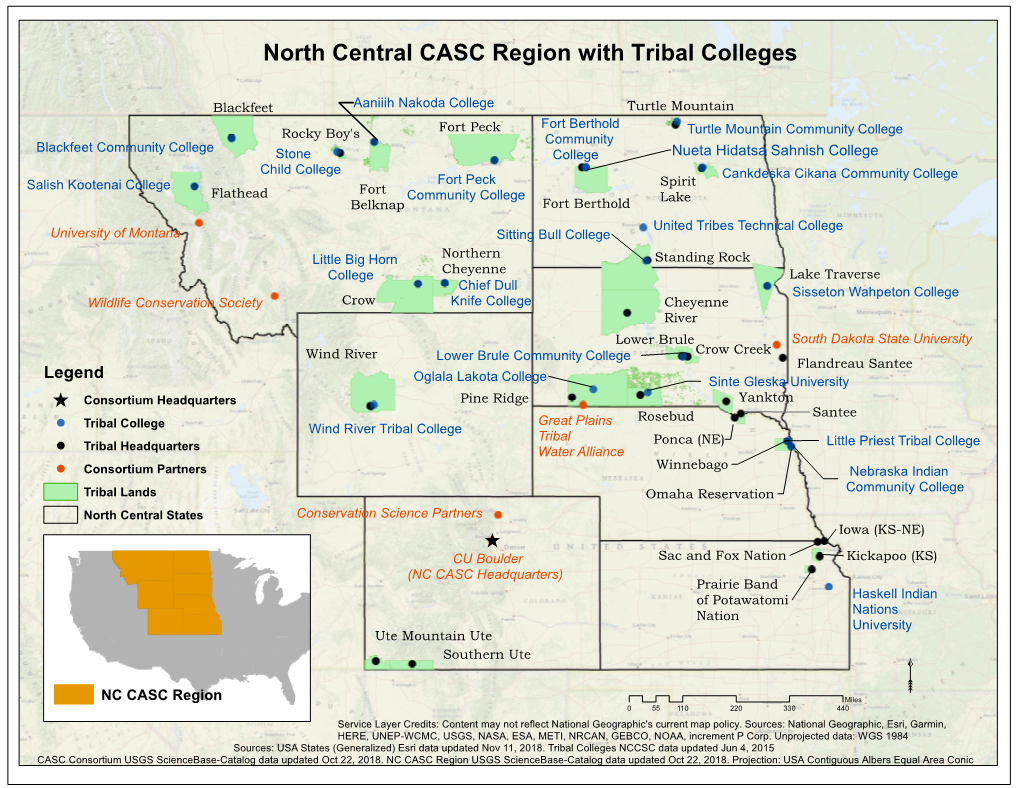 North Central CASC Region with Tribal Colleges