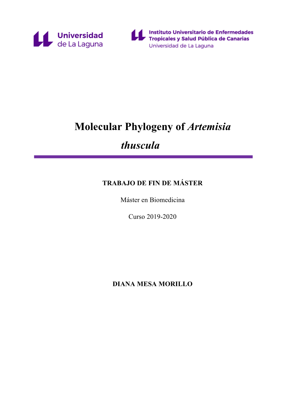 Molecular Phylogeny of Artemisia Thuscula
