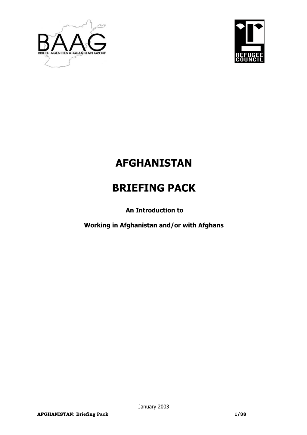Afghanistan Briefing Pack