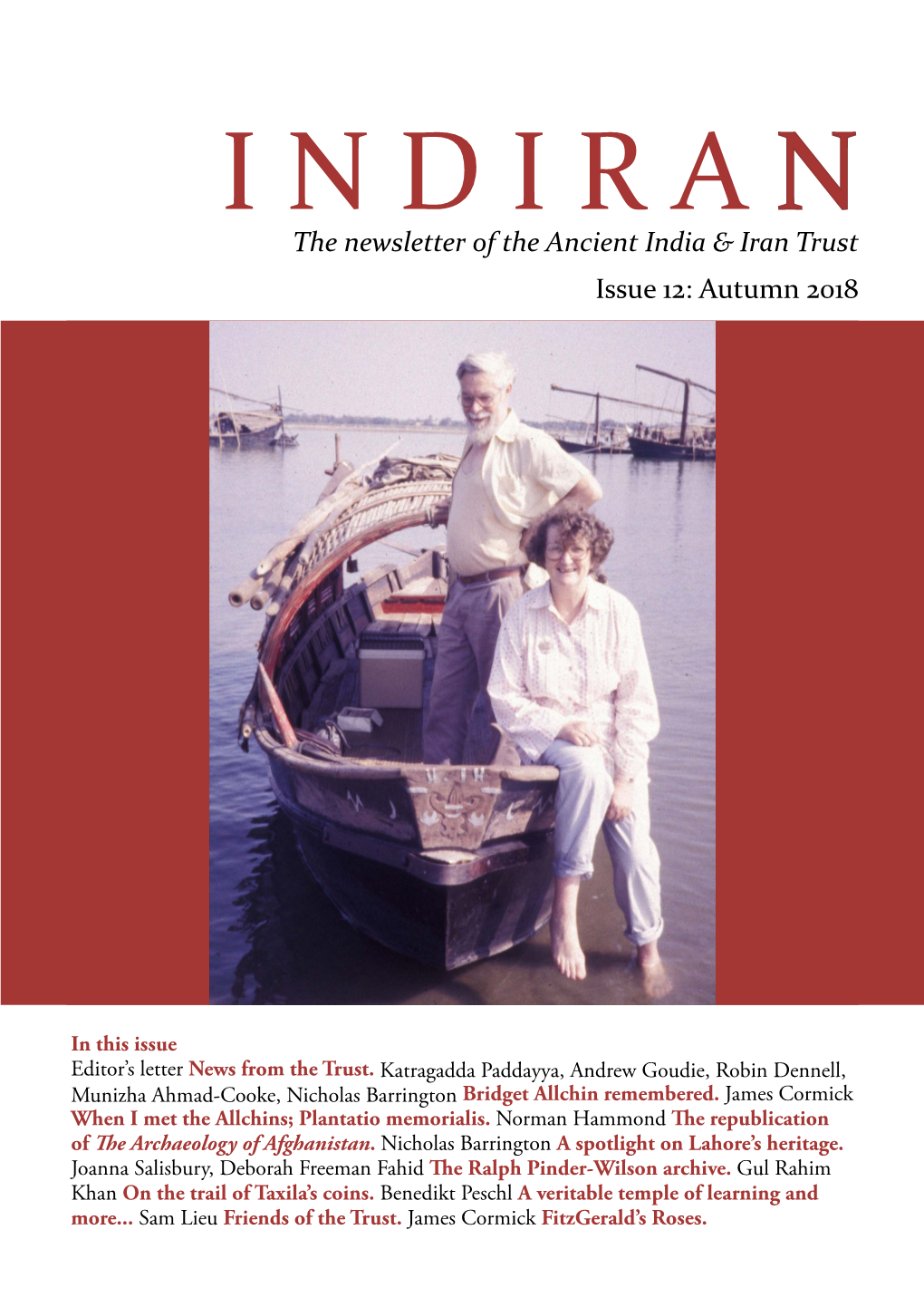 The Newsletter of the Ancient India & Iran Trust Issue 12: Autumn 2018