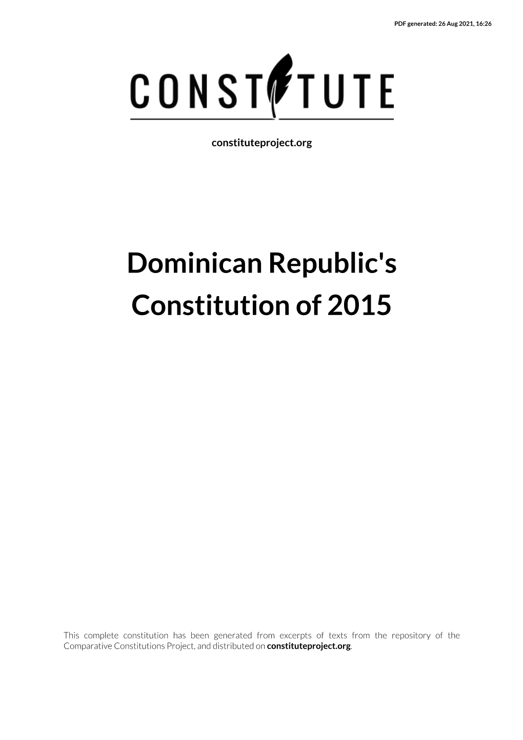 Dominican Republic's Constitution of 2015