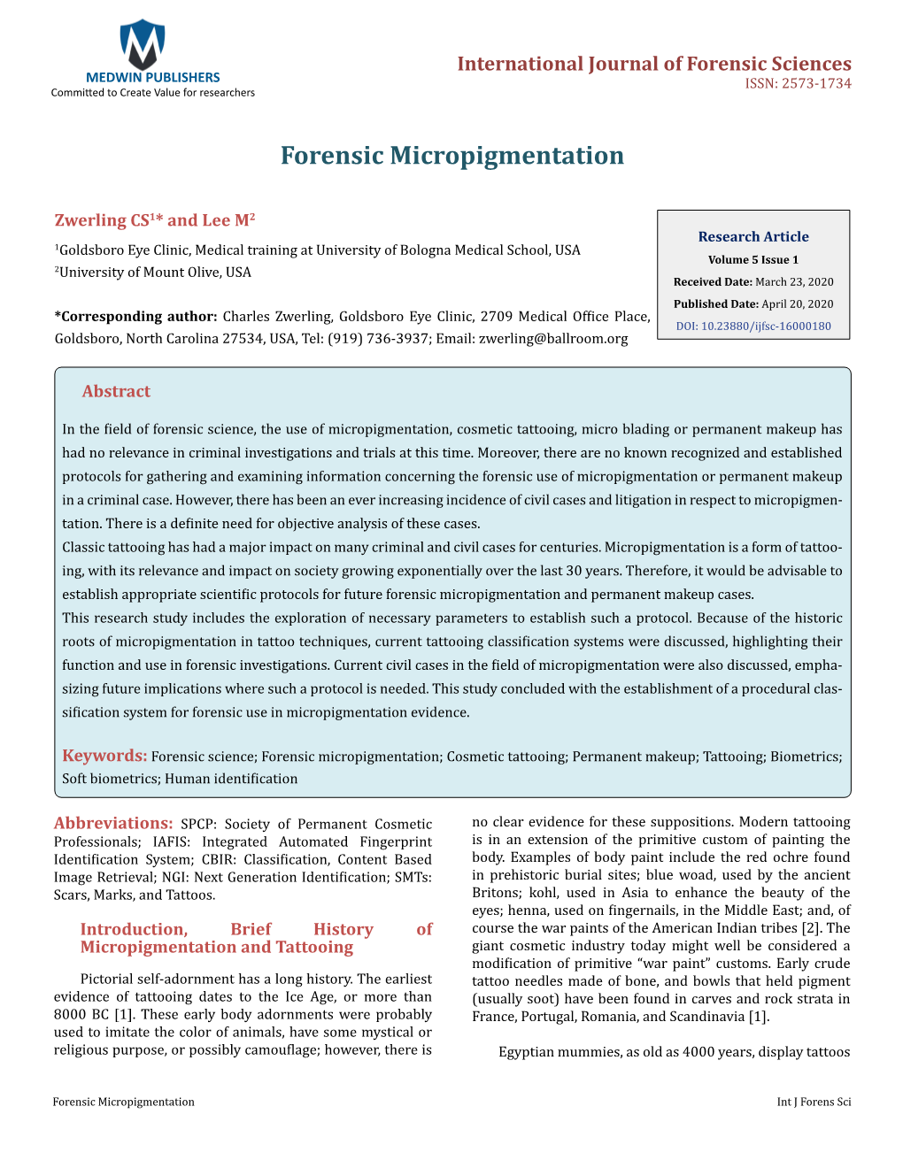 Forensic Micropigmentation