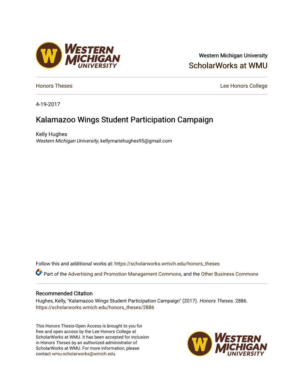 Kalamazoo Wings Student Participation Campaign