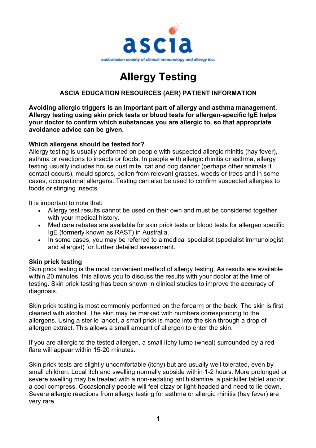 Allergy Testing