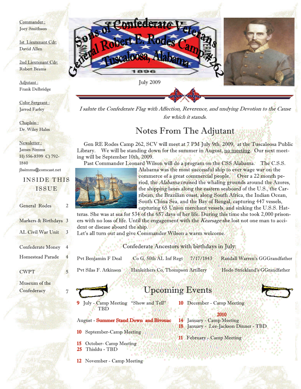 July 2009 Rodes Camp Newsletter