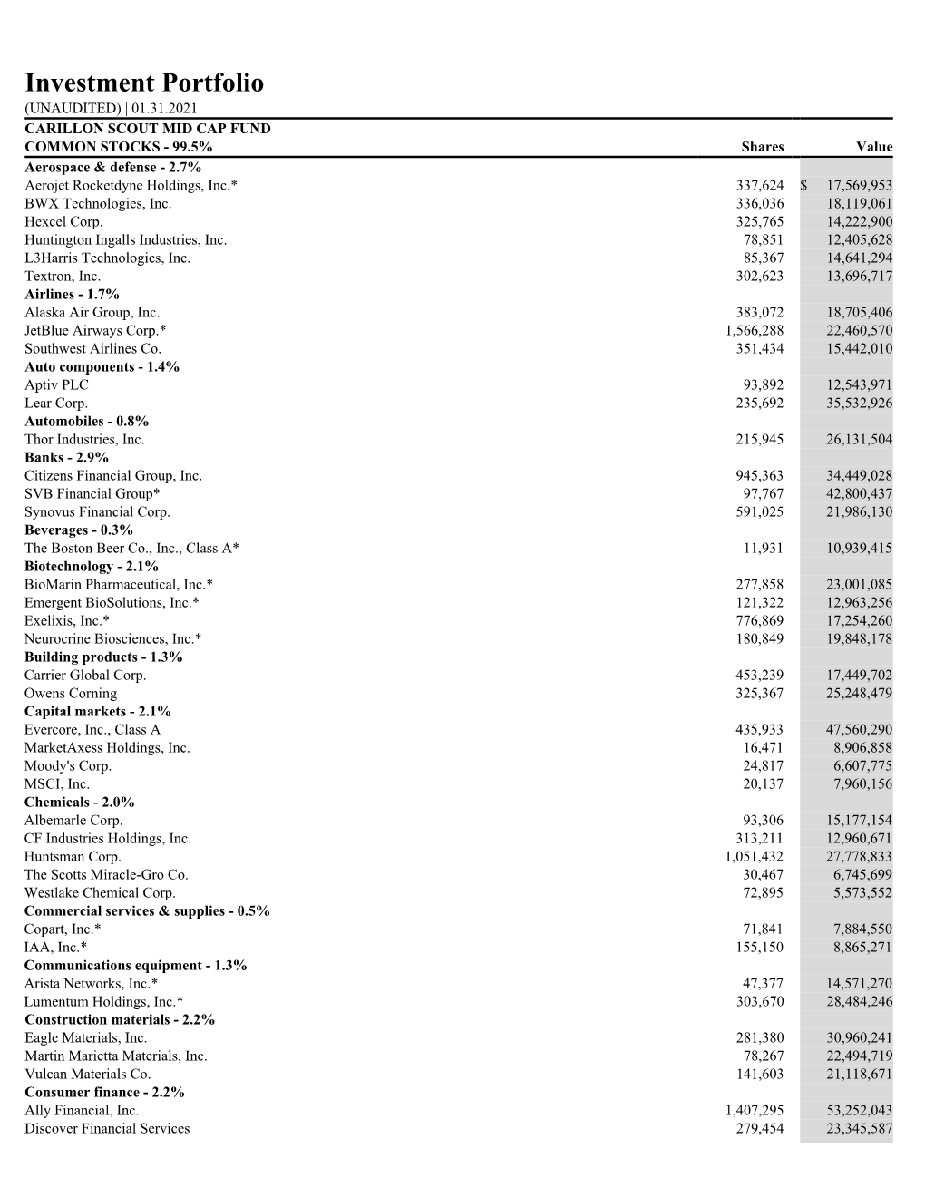 Investment Portfolio