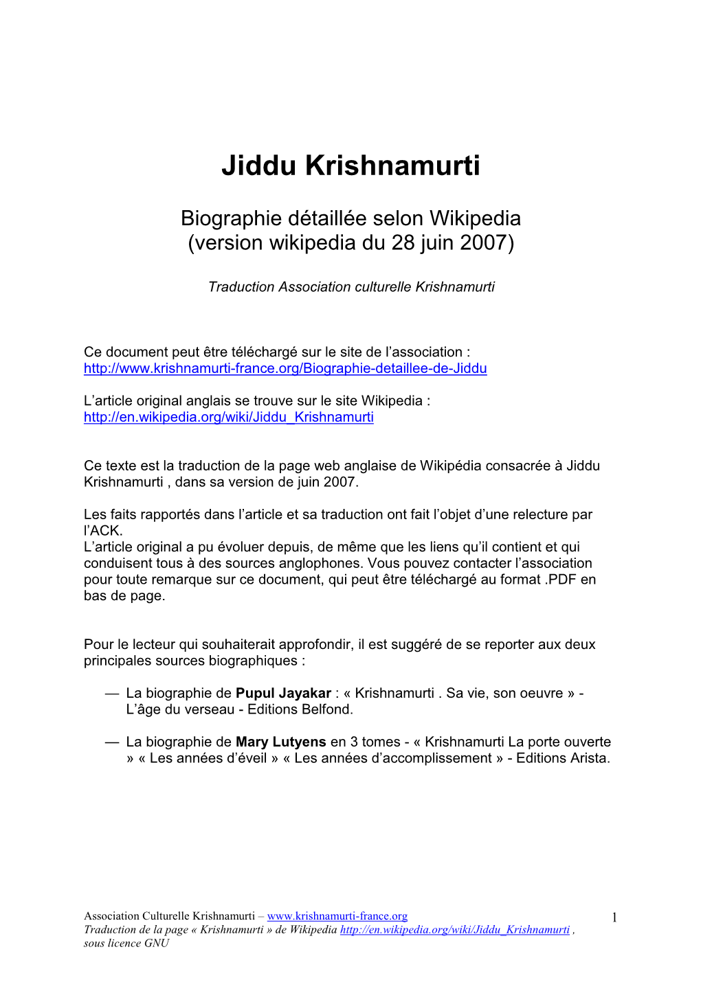 Jiddu Krishnamurti