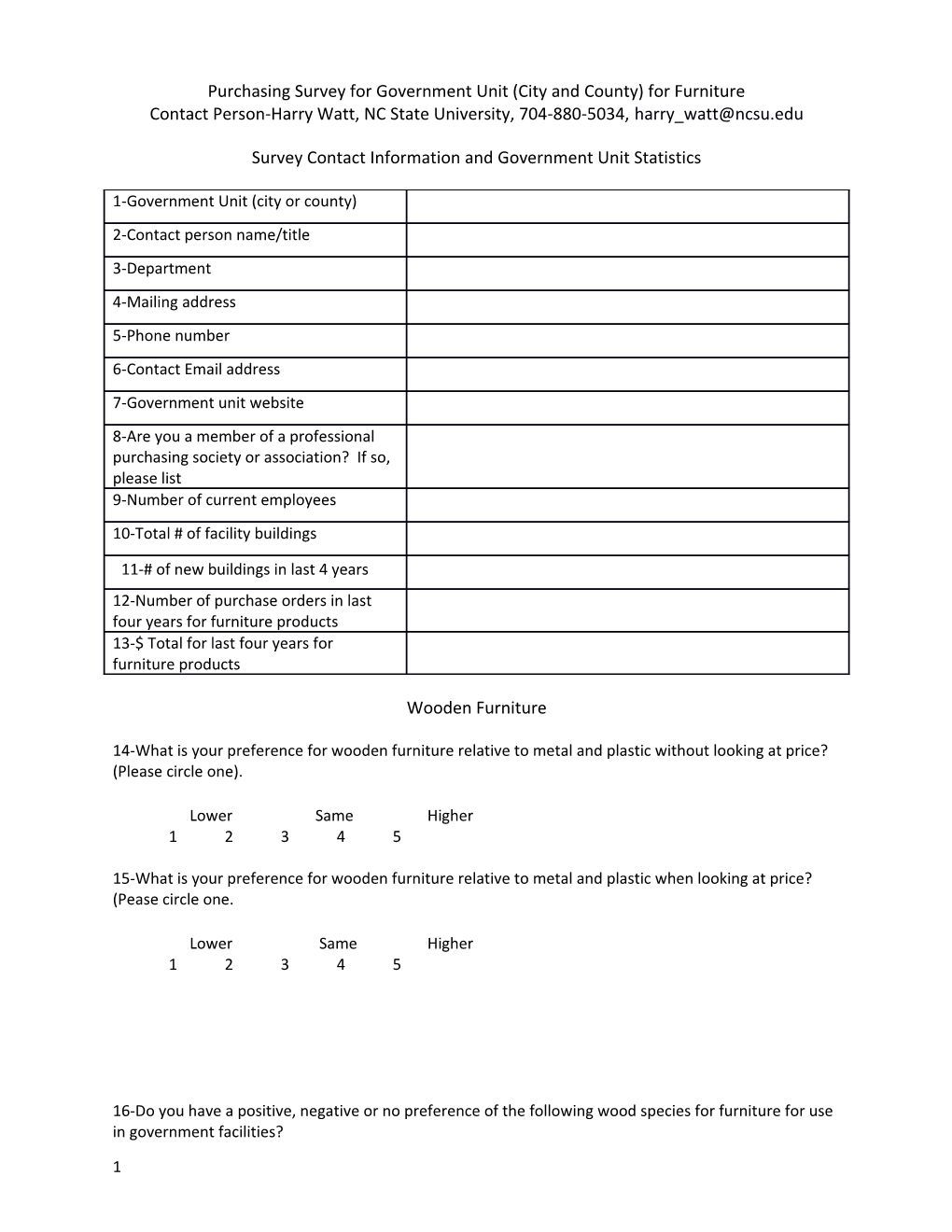 Survey School Form