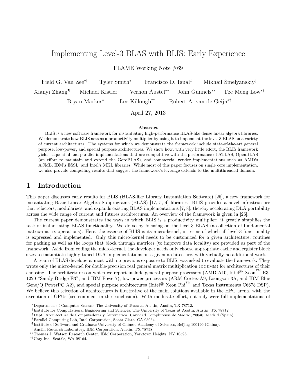 Implementing Level-3 BLAS with BLIS: Early Experience
