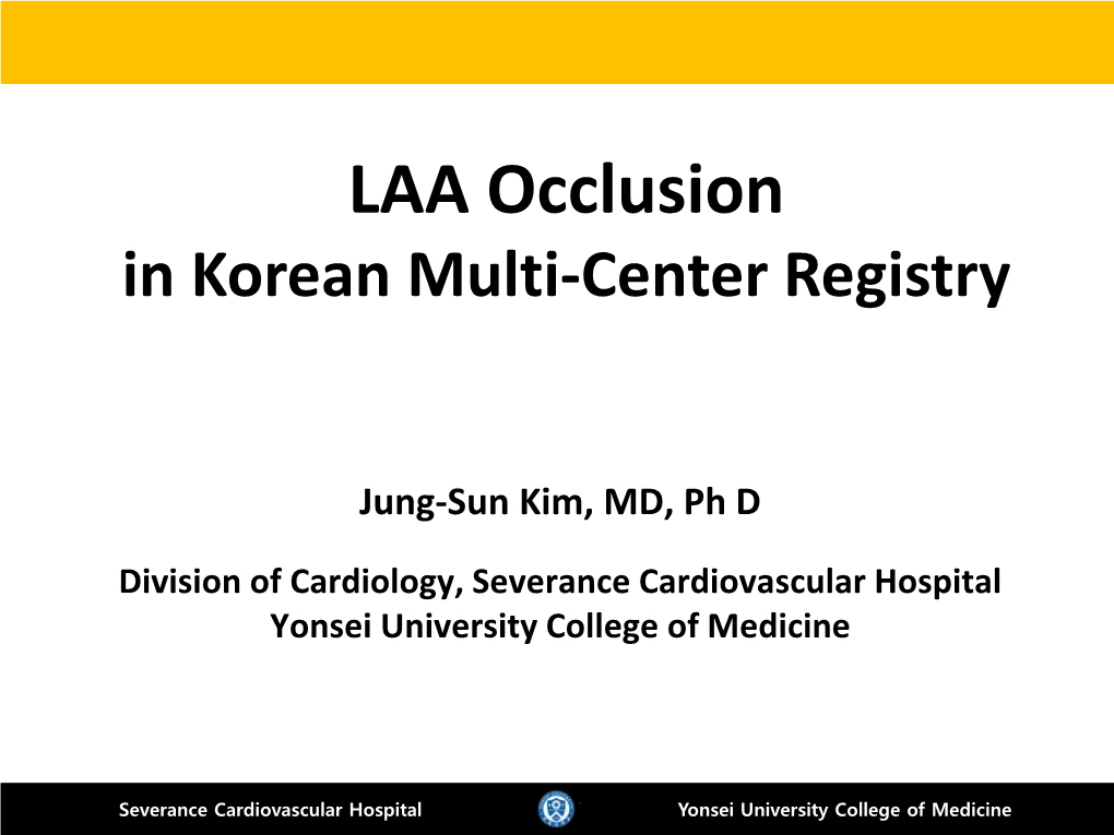 LAA Occlusion in Korean Multi-Center Registry