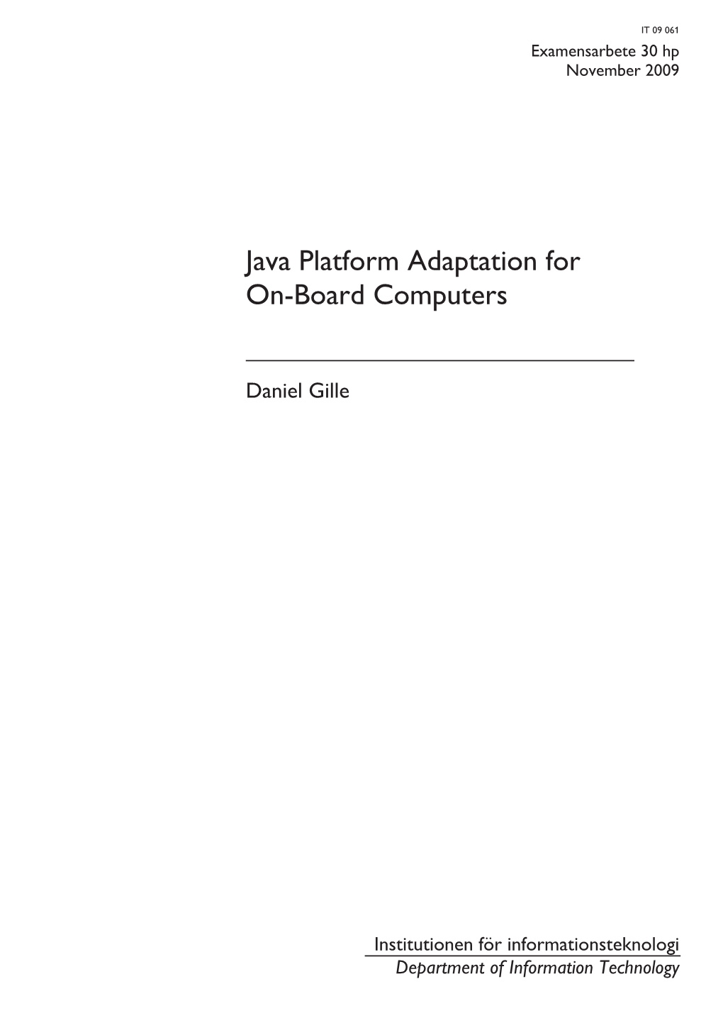 Java Platform Adaptation for On-Board Computers