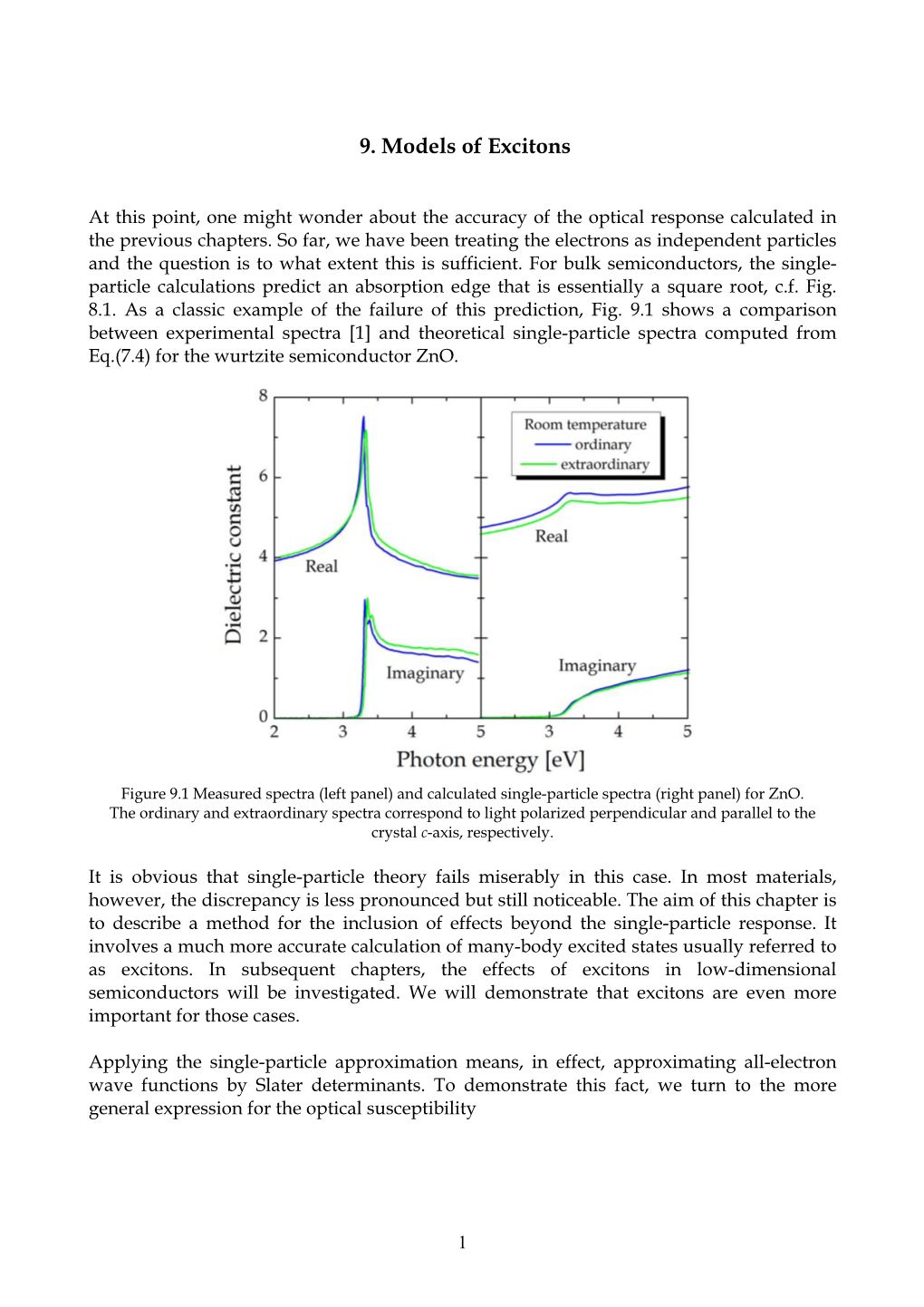 9. Models of Excitons