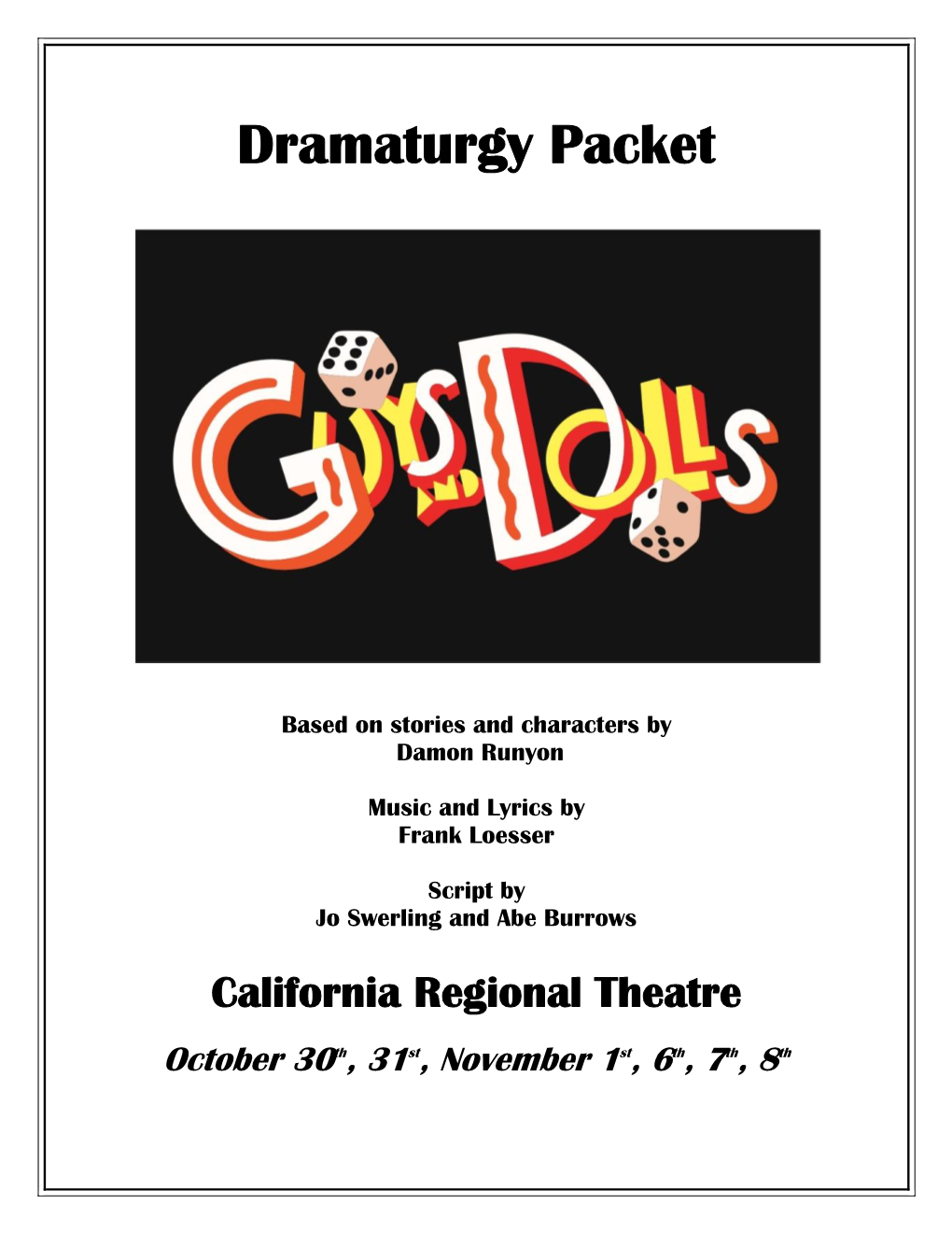 Guys-And-Dolls-Dramaturgy-Packet.Pdf