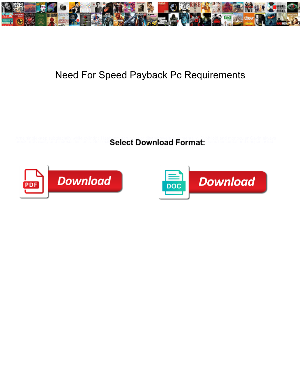Need for Speed Payback Pc Requirements