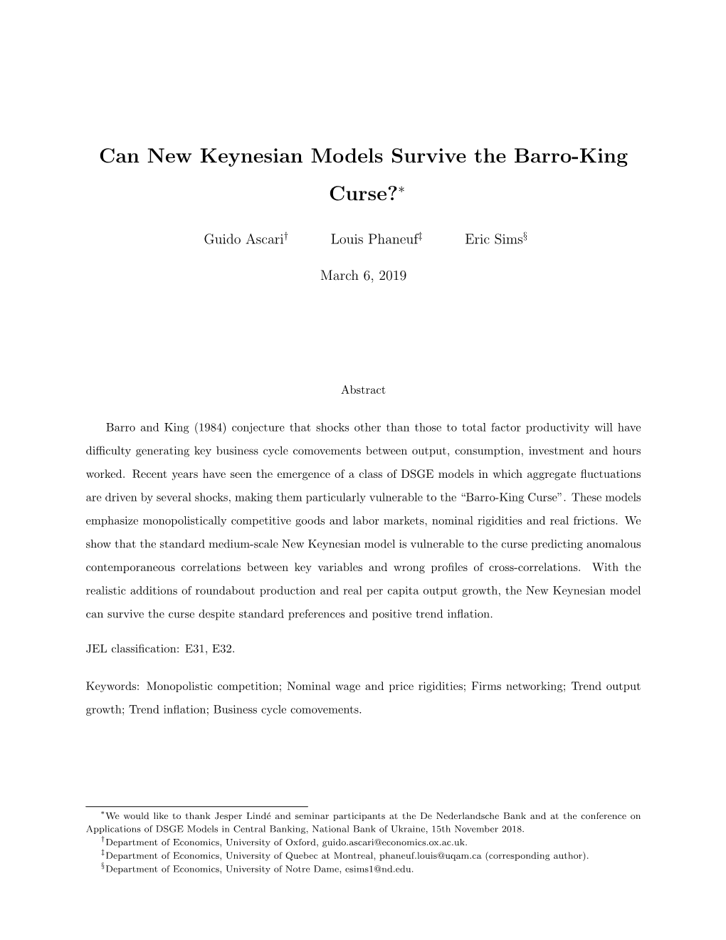 Can New Keynesian Models Survive the Barro-King Curse?∗