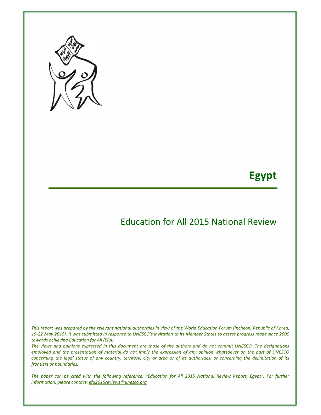 Education for All in Egypt 2000-2015