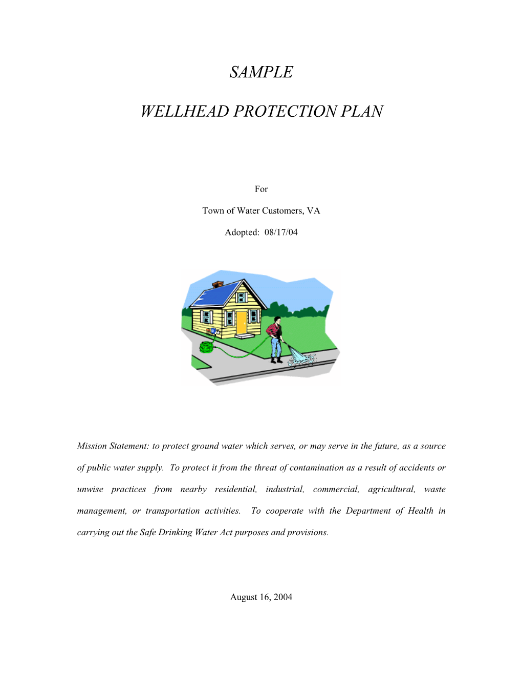 Sample Wellhead Protection Plan
