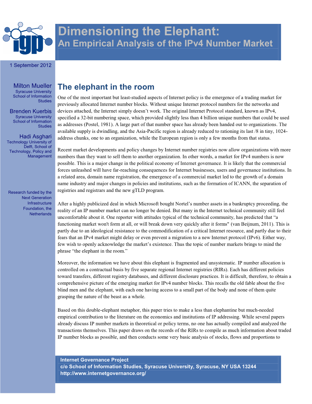 Research on IP Address Markets