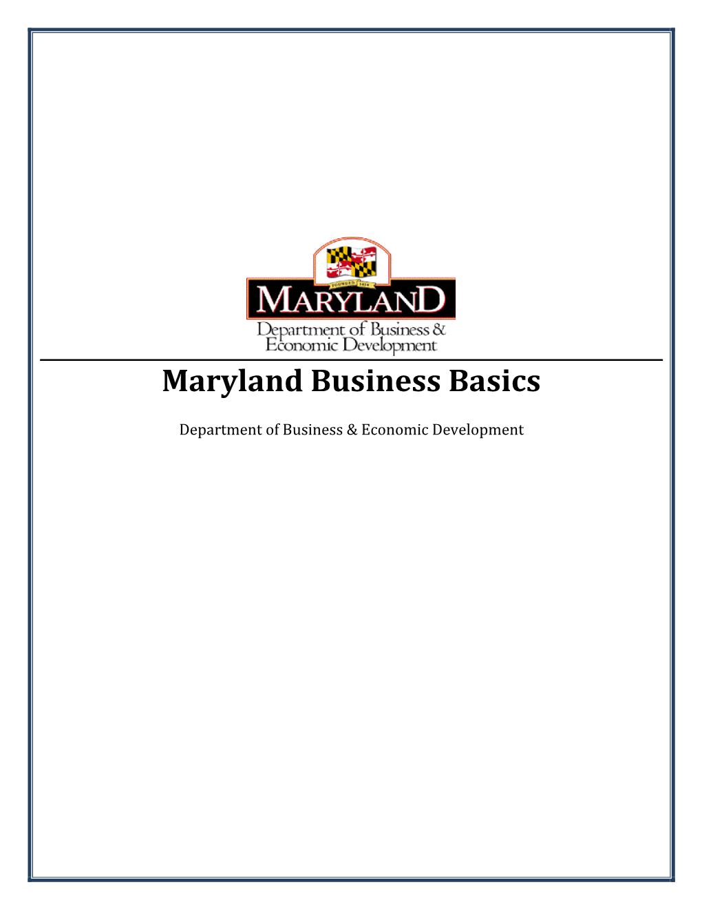 Maryland Business Basics