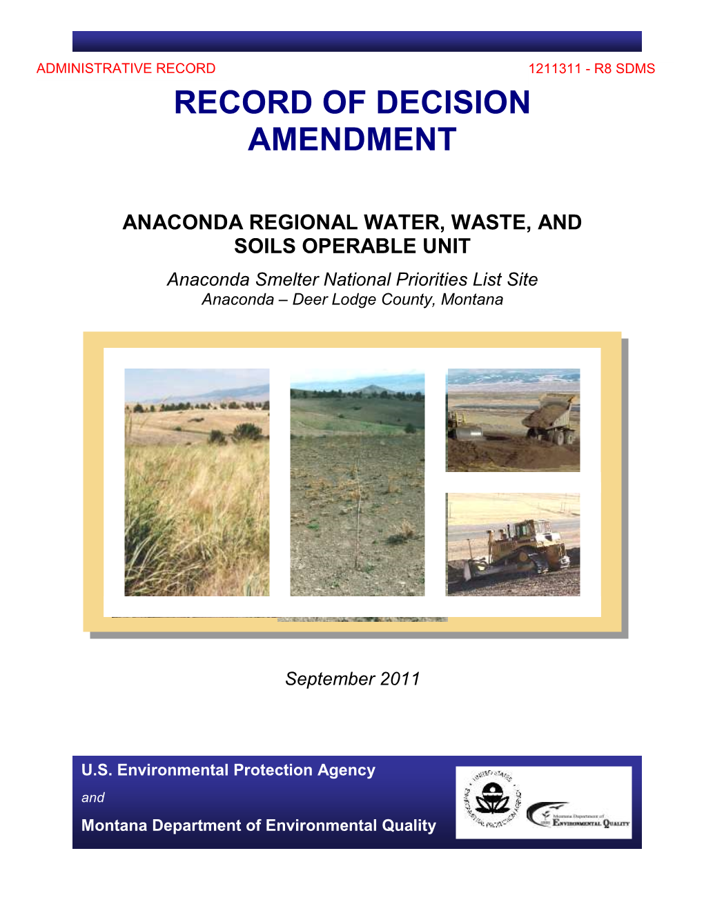 Anaconda Regional Water, Waste, and Soils Operable Unit