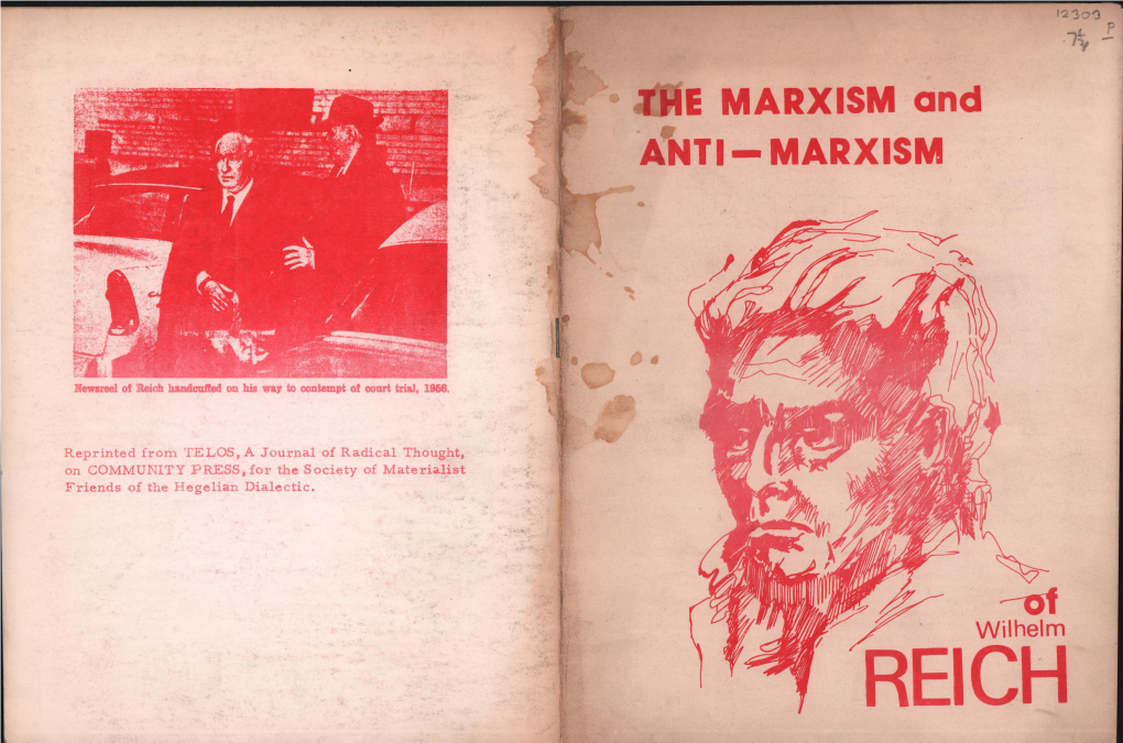 The Marxism and Anti-Marxism of Wilhelm Reich