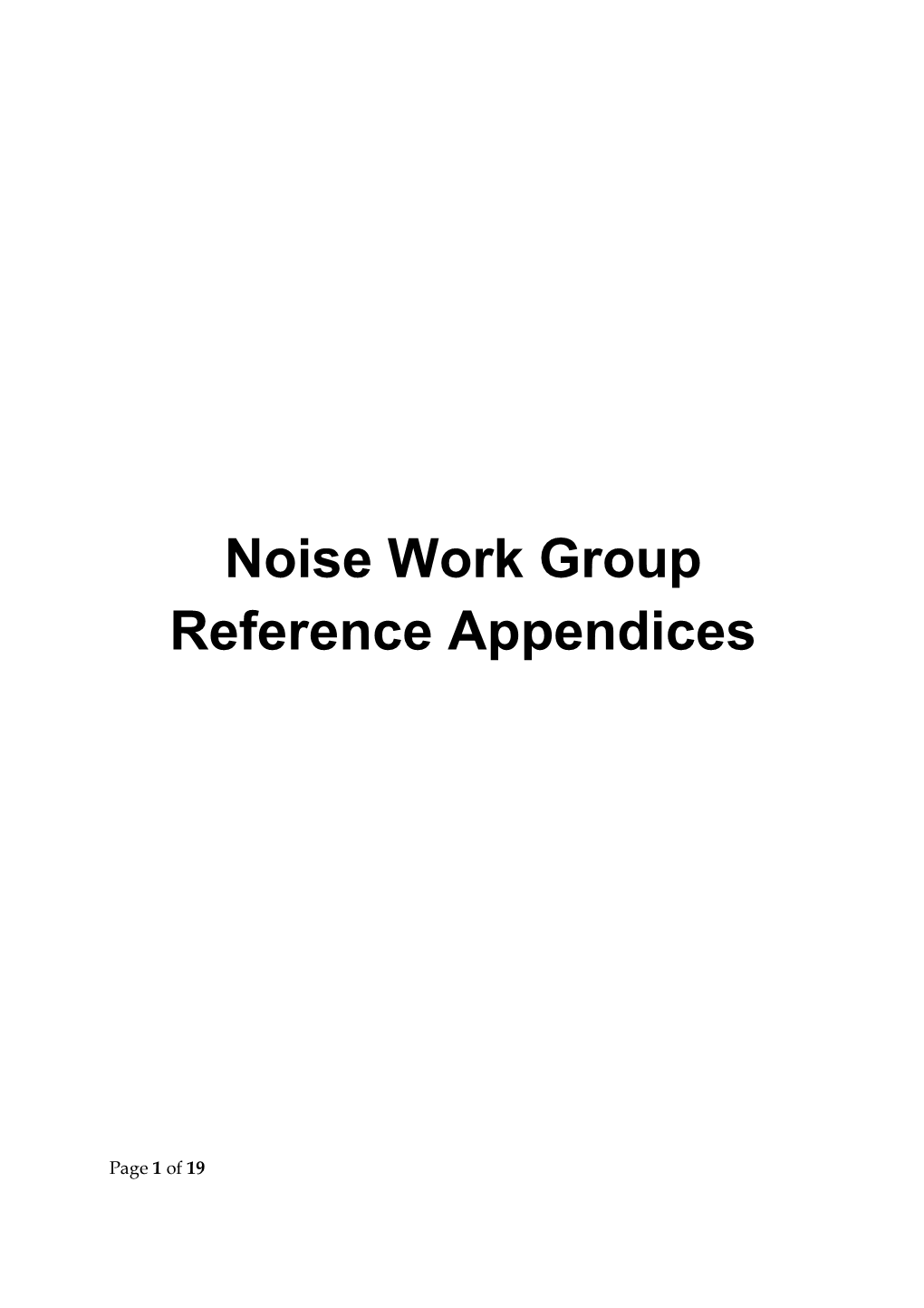 Noise Work Group Reference Appendices