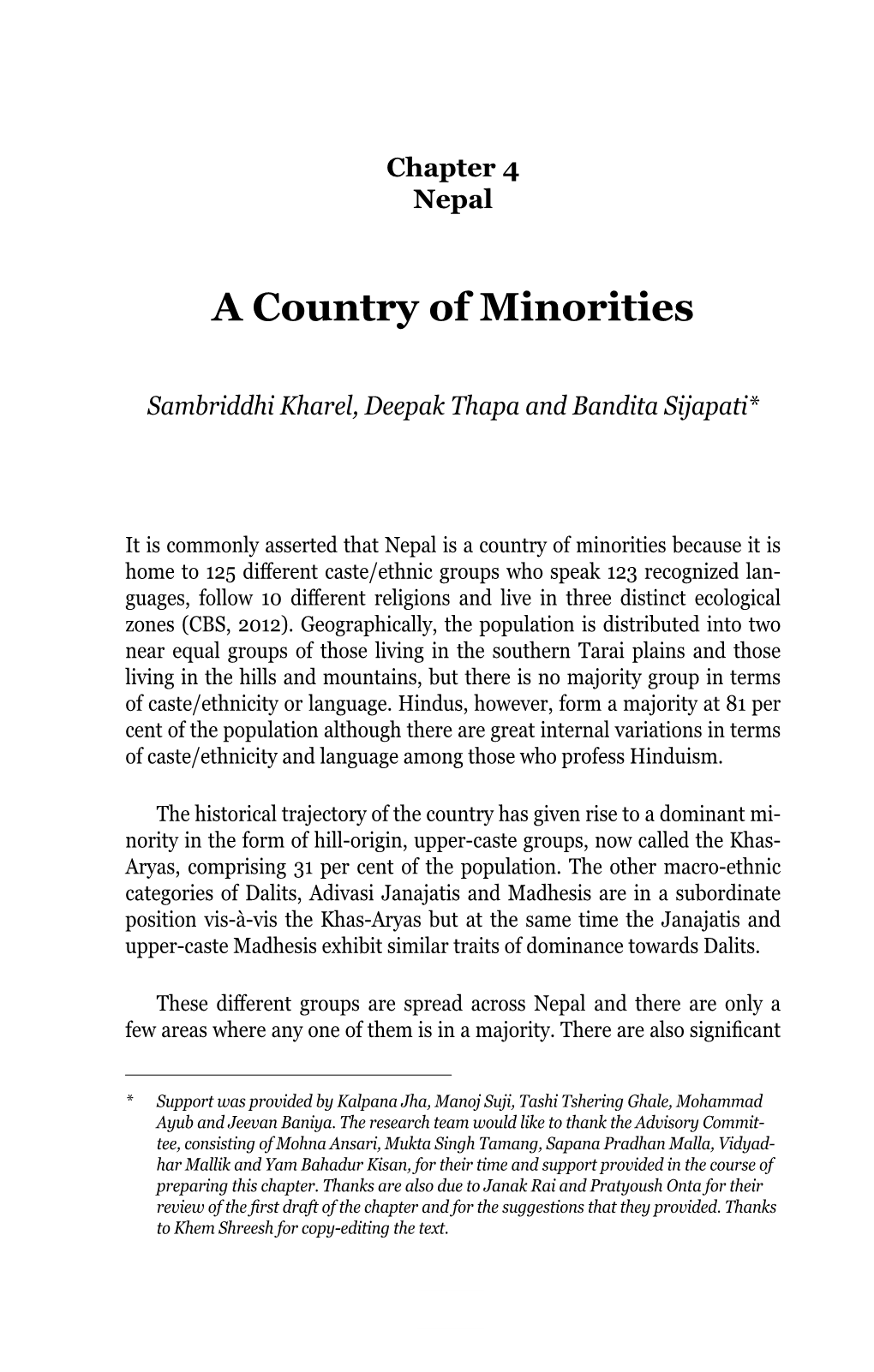 A Country of Minorities