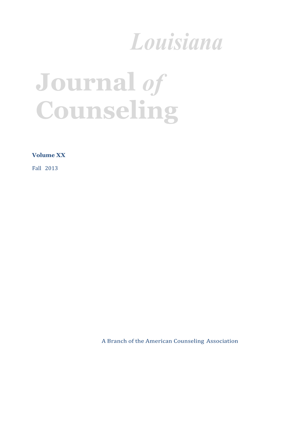 Journal of Counseling