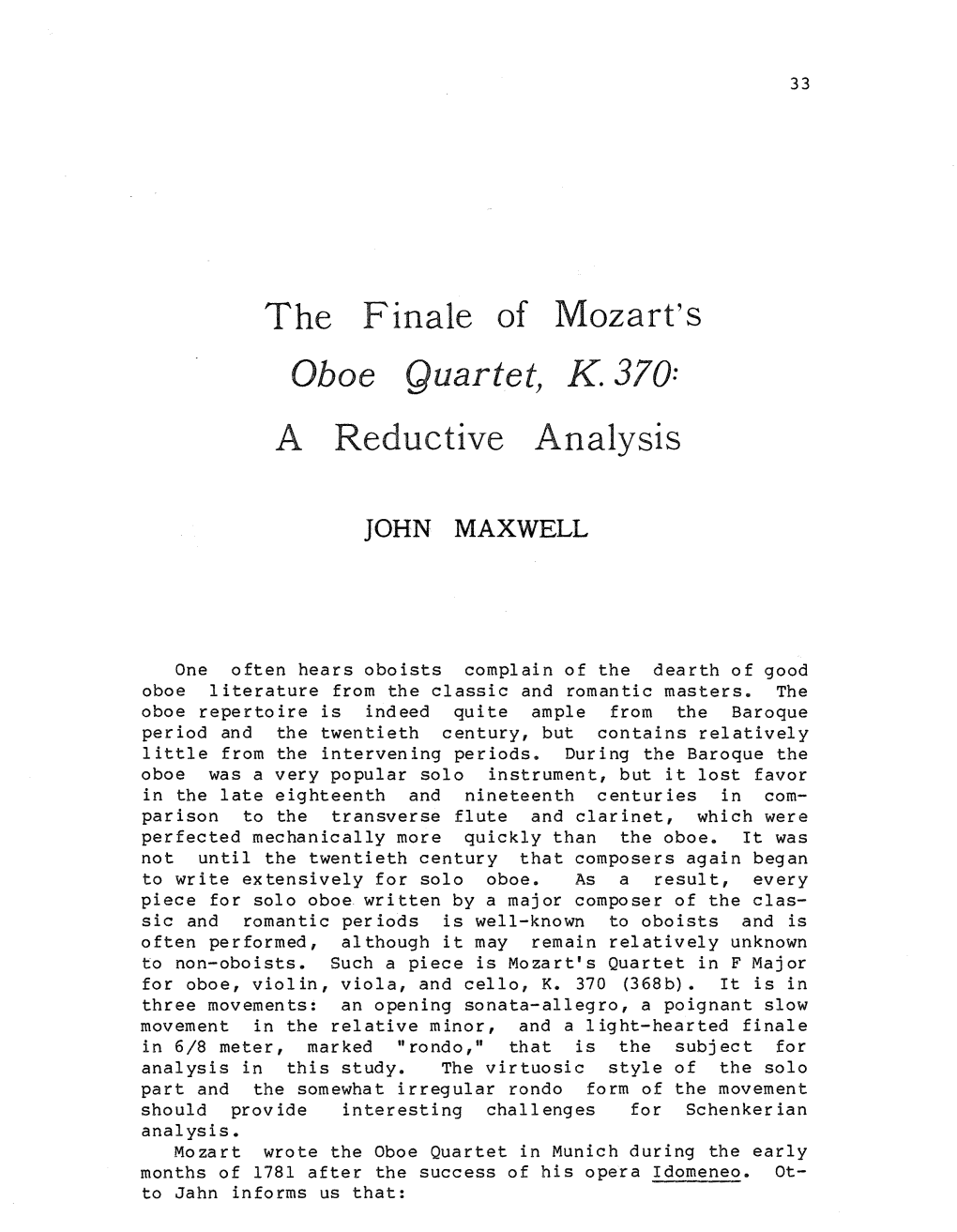 Reductive Mozart's Analysis Finale A