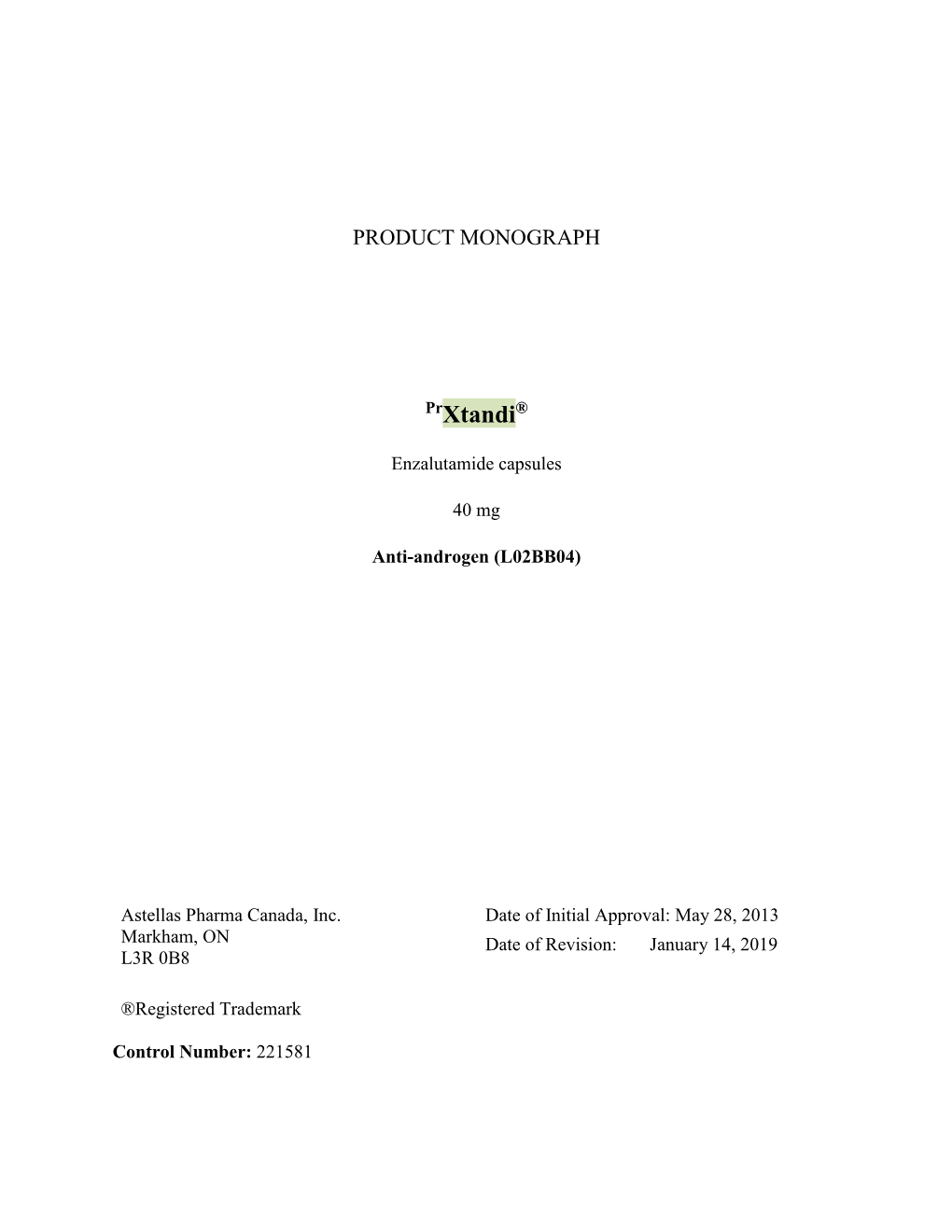 Product Monograph