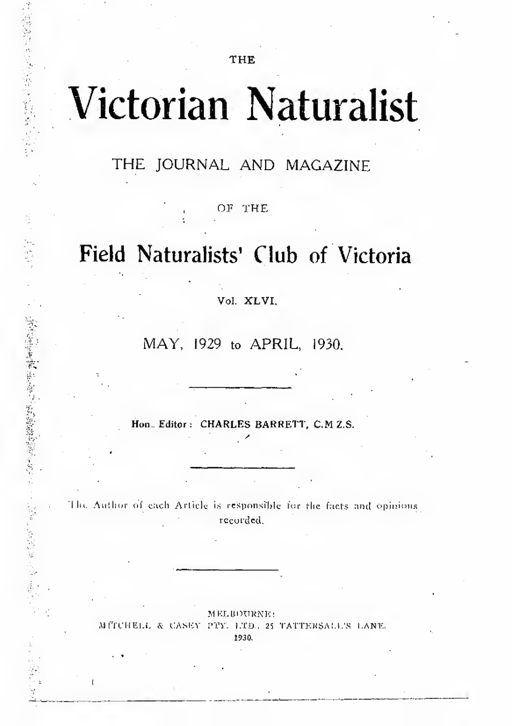 The Victorian Naturalist