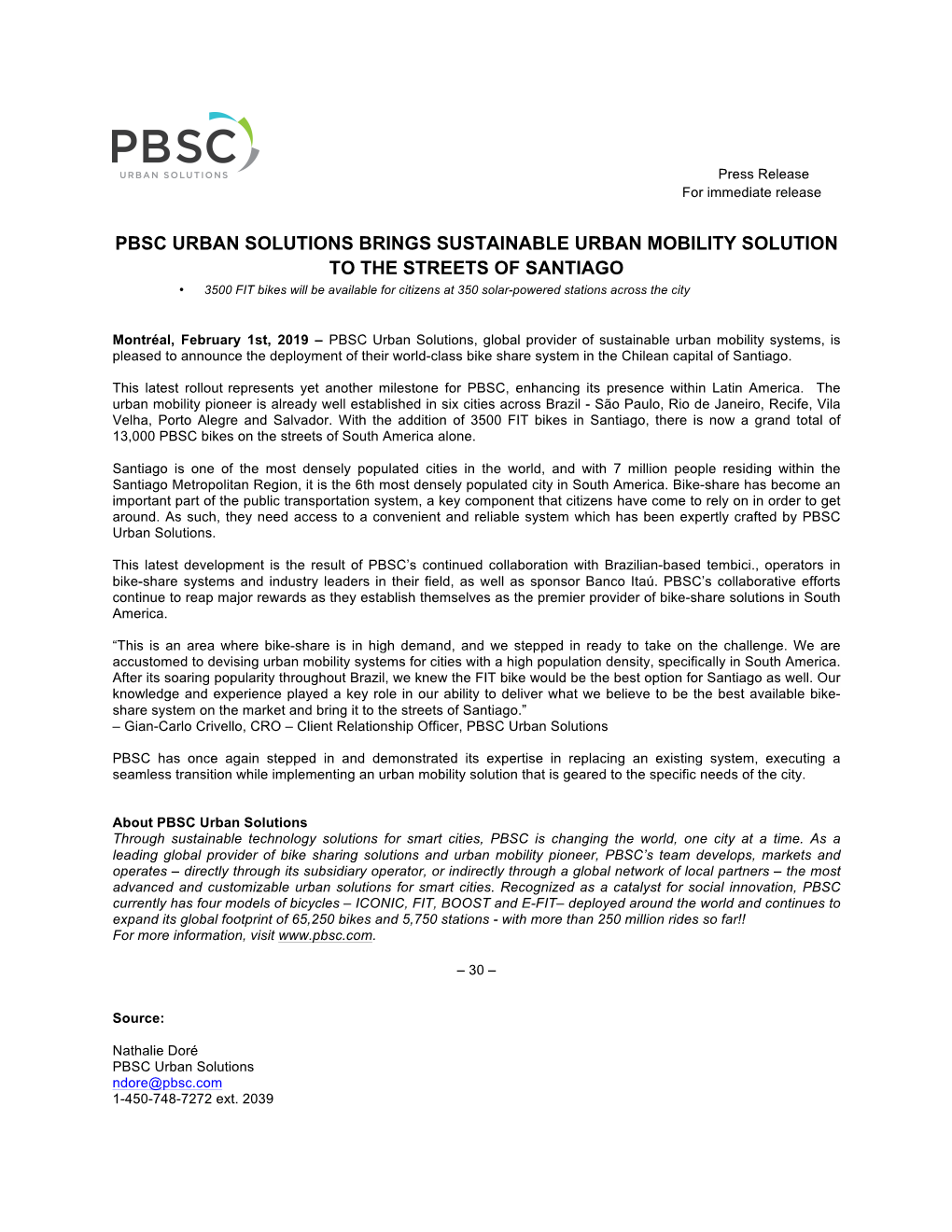 Pbsc Urban Solutions Brings Sustainable Urban Mobility