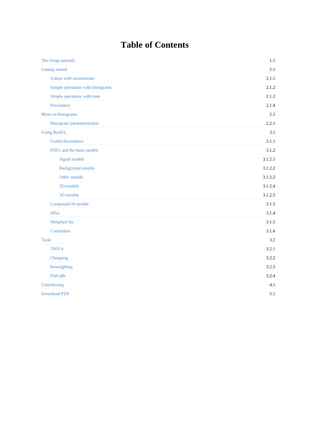 Table of Contents