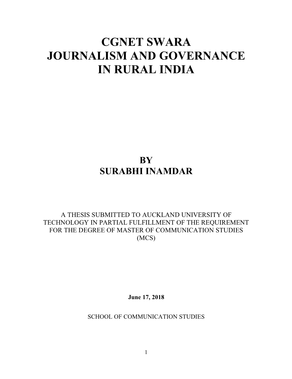 Cgnet Swara Journalism and Governance in Rural India