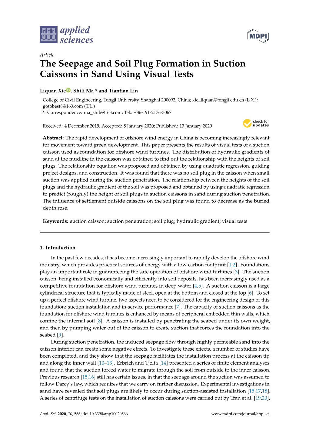 The Seepage and Soil Plug Formation in Suction Caissons in Sand Using Visual Tests