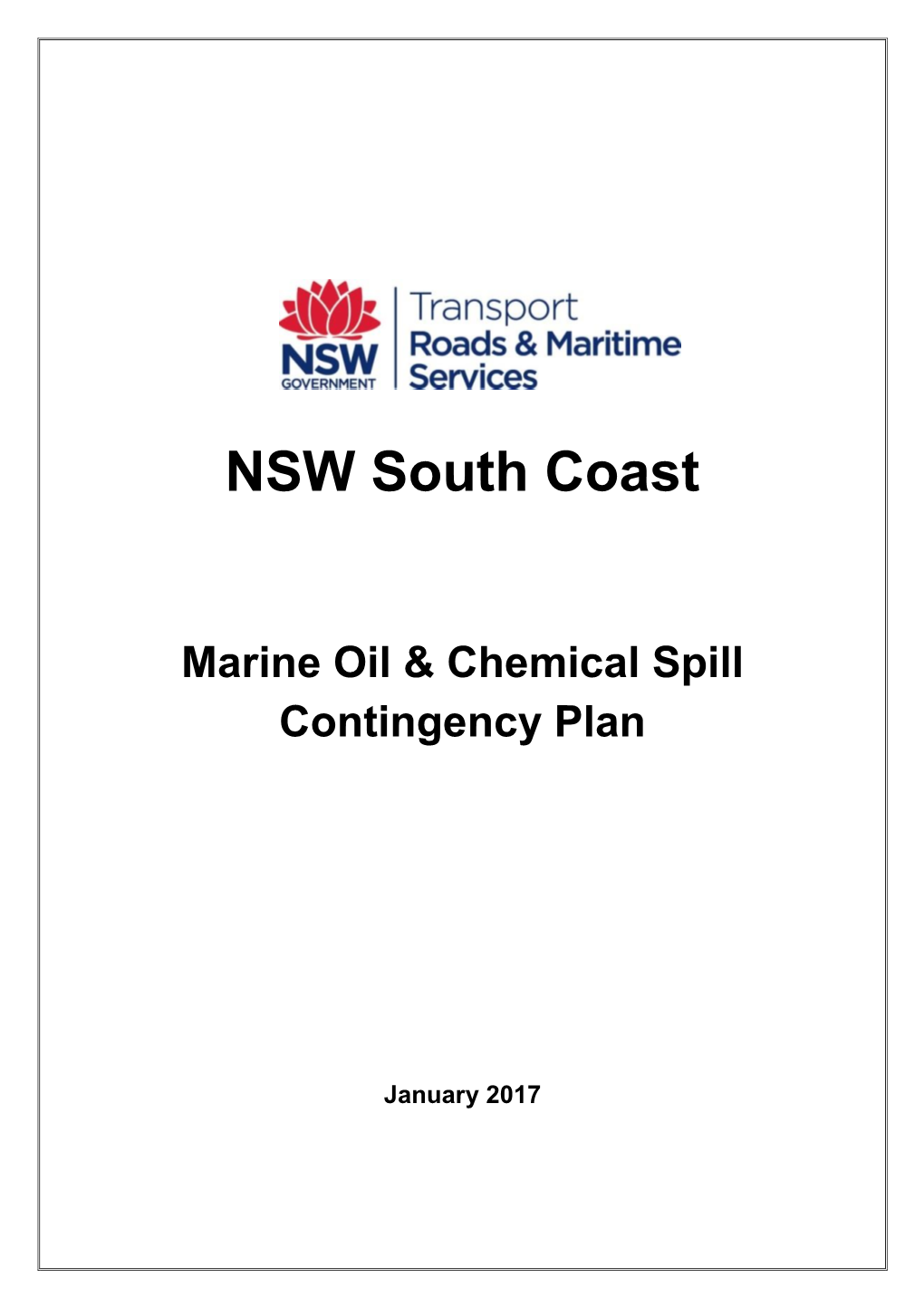 NSW South Coast Marine Oil and Chemical Spill Contingency Plan