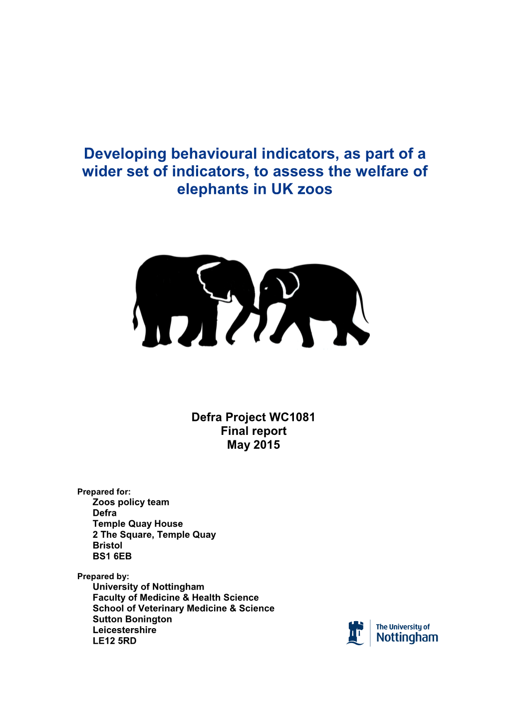Elephant Welfare Report WC1081