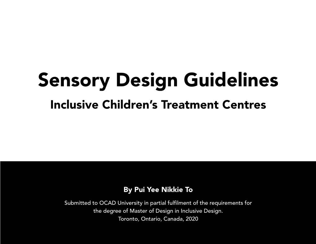 Sensory Design Guidelines Inclusive Children’S Treatment Centres
