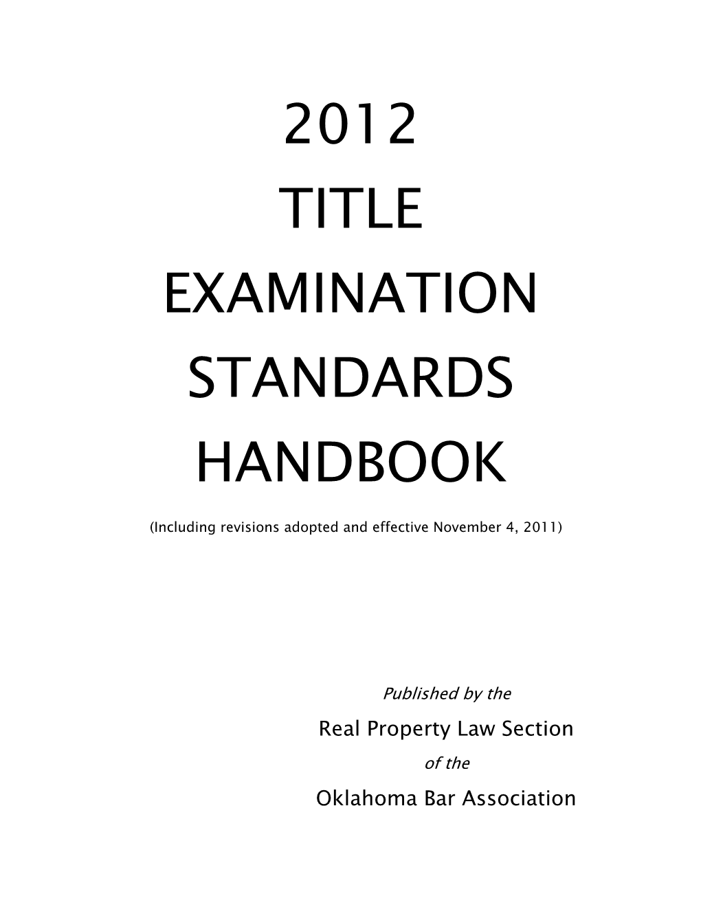 2012 Title Examination Standards Handbook