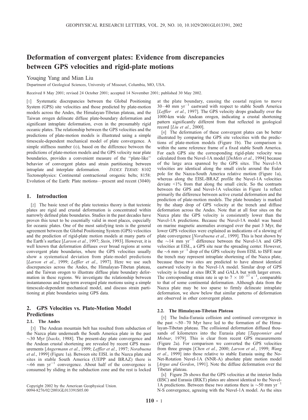 Evidence from Discrepancies Between GPS Velocities and Rigid-Plate