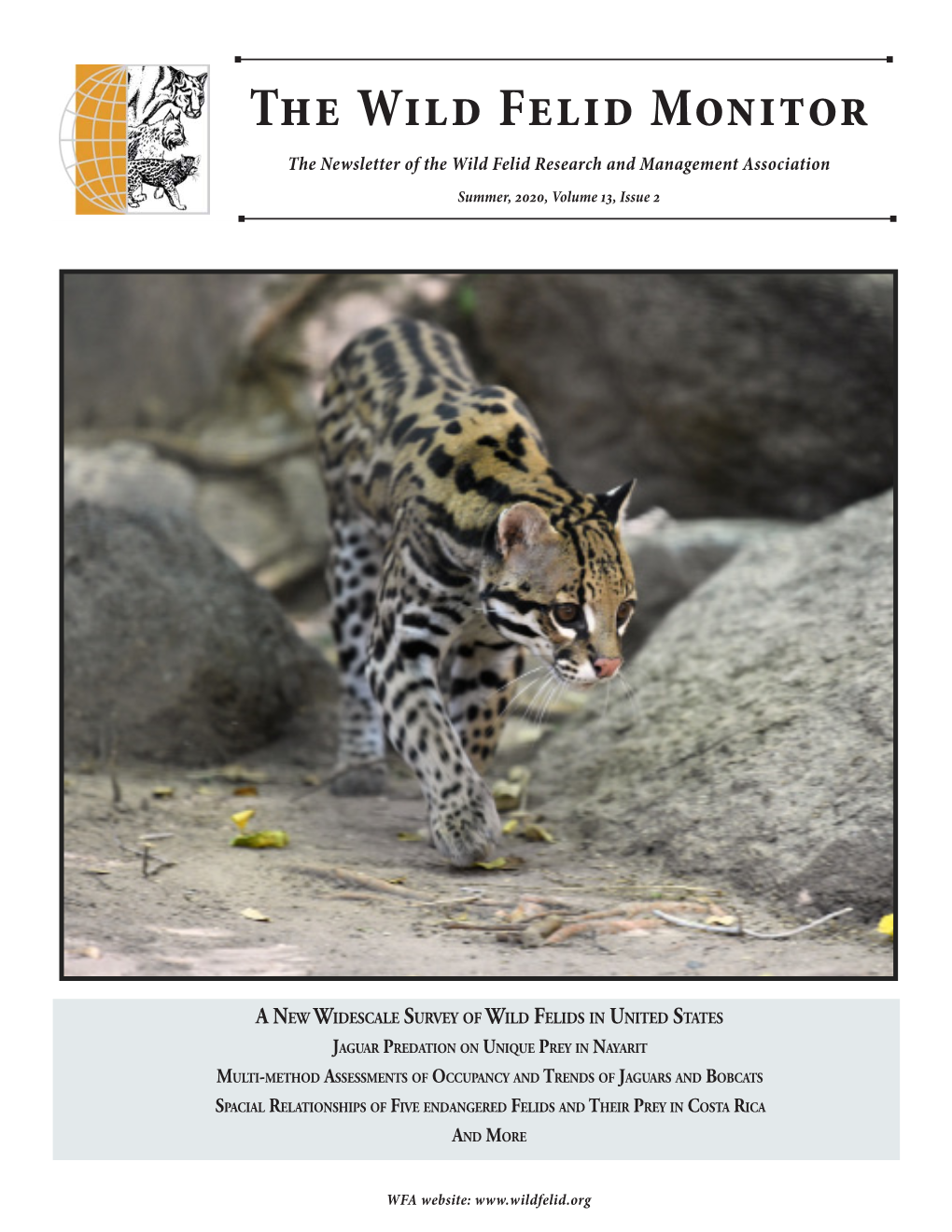 The Wild Felid Monitor the Newsletter of the Wild Felid Research and Management Association Summer, 2020, Volume 13, Issue 2