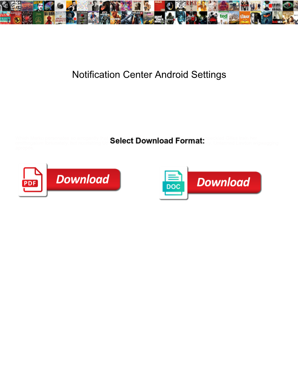 Notification Center Android Settings