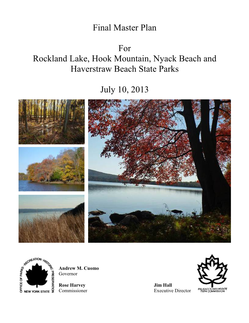 Rockland Lake, Hook Mountain, Nyack Beach and Haverstraw Beach State Parks Master Plan