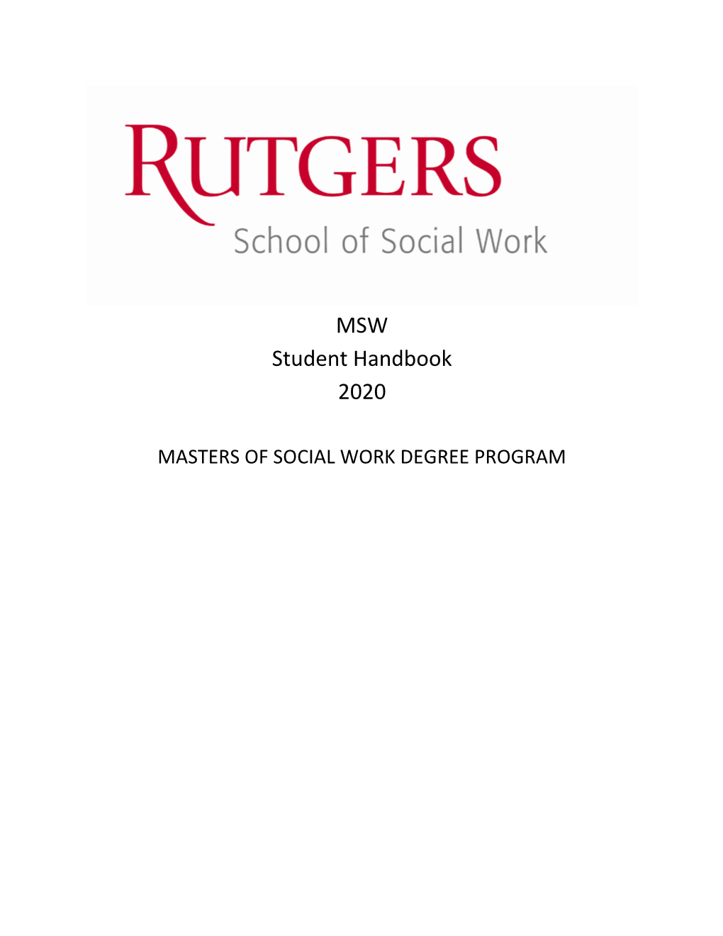 MSW Student Handbook 2020