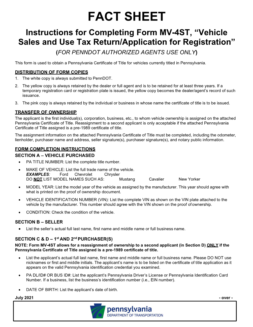 Penndot Fact Sheet