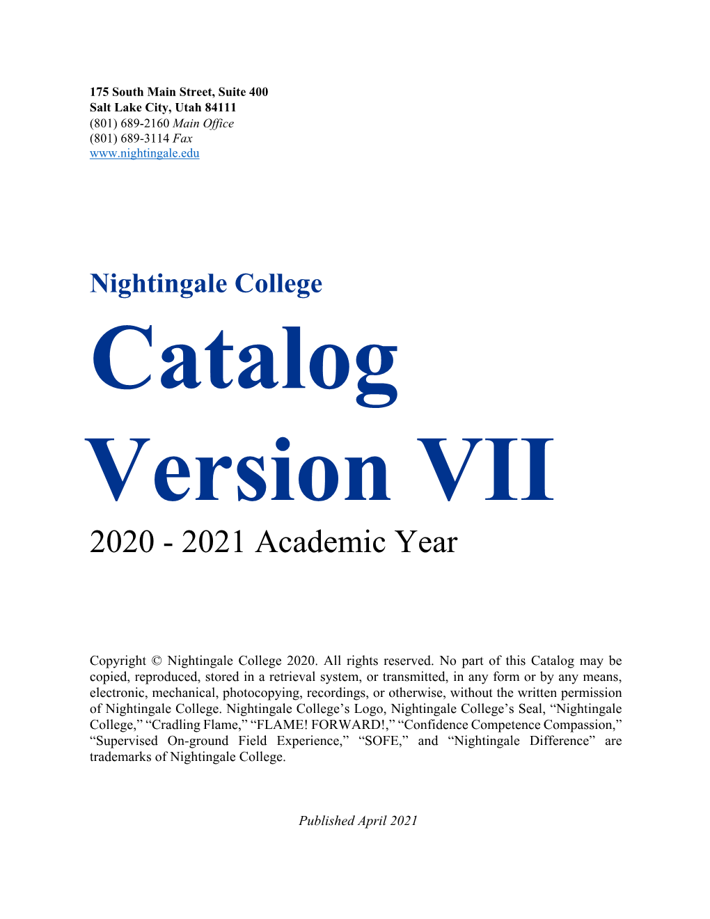 2020 - 2021 Academic Year