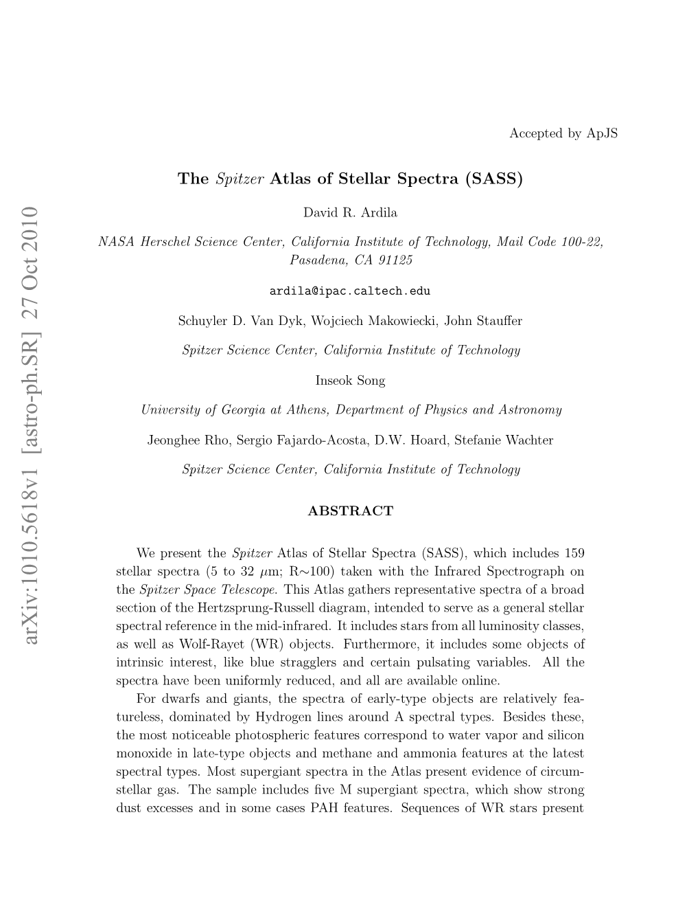 The Spitzer Atlas of Stellar Spectra