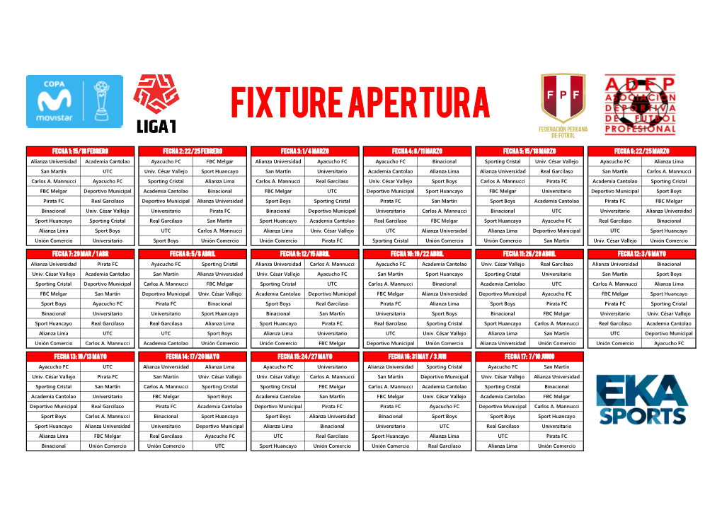 Fixture Apertura