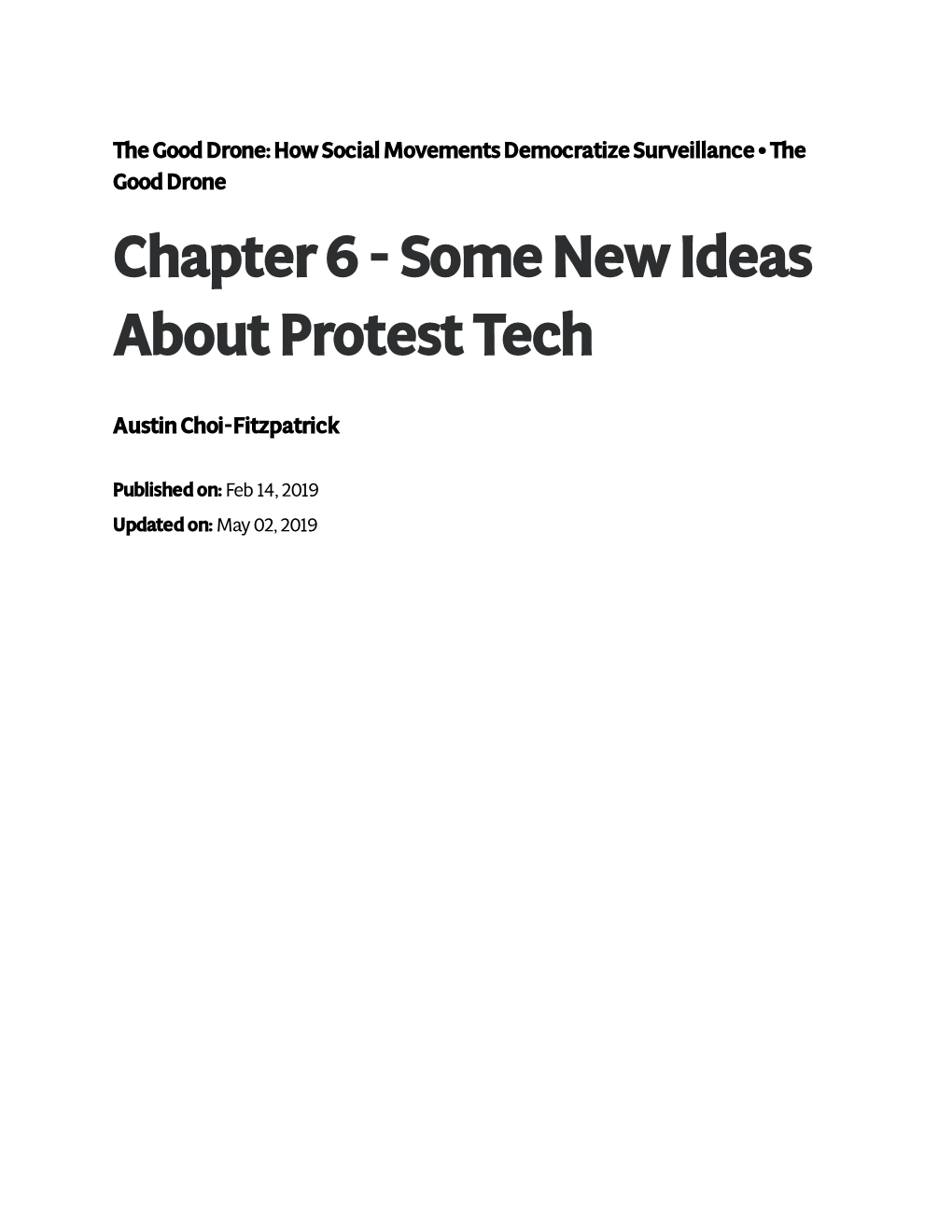 Some New Ideas About Protest Tech